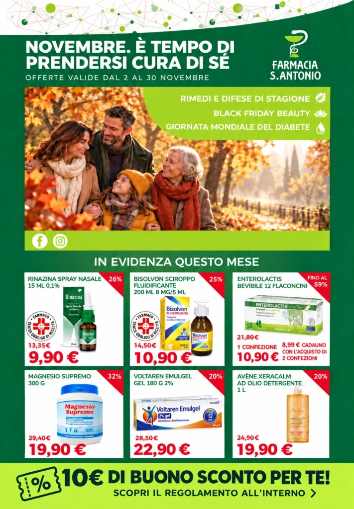 Volantino della Farmacia S. Antonio di Andria valido dal 2 al 30 novembre 2026.